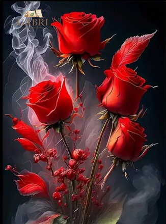 NORIMPEX Diamantové malování Květy růže v dýmu 30x40cm