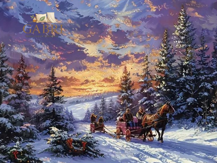 NORIMPEX Diamantové malování Projížďka na saních 30x40cm