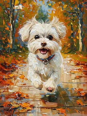 NORIMPEX Diamantové malování Maltézský pes 30x40cm