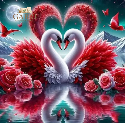 NORIMPEX Diamantové malování Zamilované labutě 30x40cm