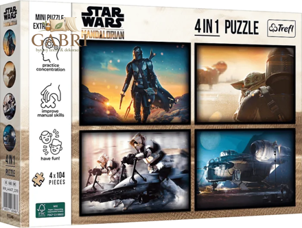 TREFL Puzzle Star Wars: Mandalorian 4x104 dílků
