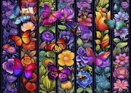 BLUEBIRD Puzzle Květiny a motýli 500 dílků