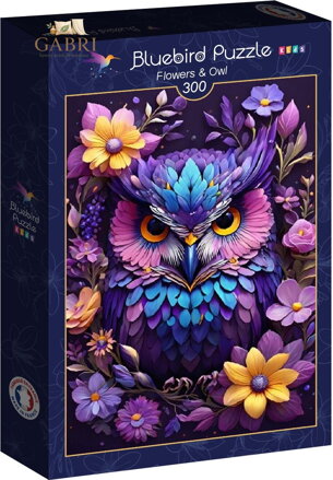 BLUEBIRD Puzzle Květiny a sova 300 dílků
