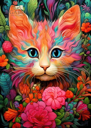 BLUEBIRD Puzzle Kotě a květ 300 dílků