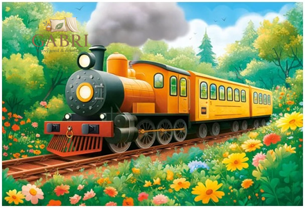 CASTORLAND Puzzle Lokomotiva v létě MAXI 40 dílků