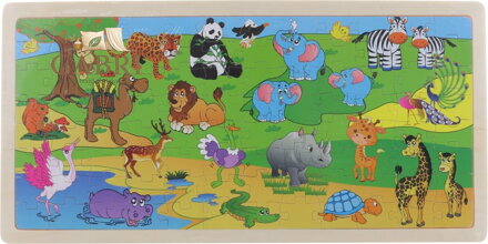 Dřevěné puzzle Safari 96 dílků