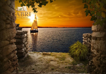 NORIMPEX Diamantové malování Plachetnice při západu slunce 30x40cm