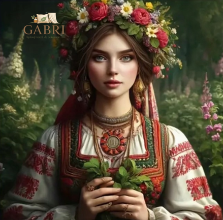 NORIMPEX Diamantové malování Slovanská žena s květinách 30x40cm