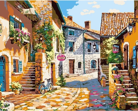 NORIMPEX Diamantové malování Kamenná ulička v Itálii 30x40cm