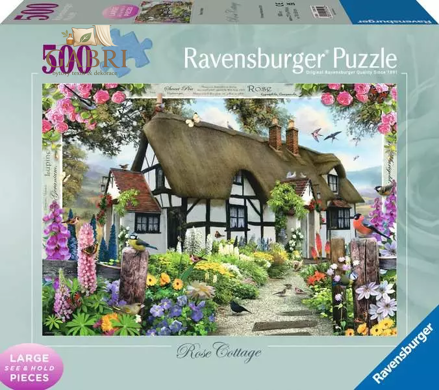 RAVENSBURGER Puzzle Chaloupka u růží 500 dílků