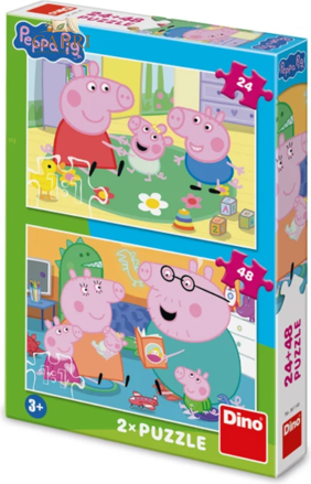 DINO Puzzle Prasátko Peppa: Domov 24+48 dílků