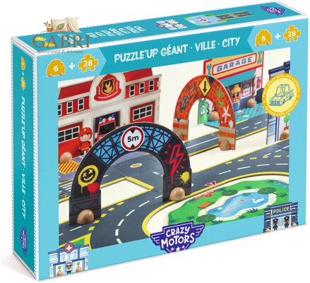 DJECO Podlahové obrysové puzzle Město 34 dílků