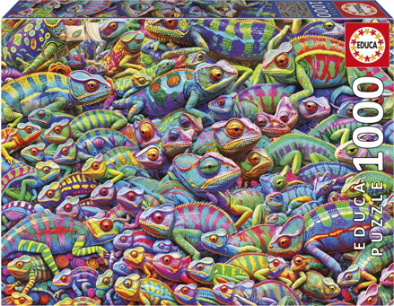 EDUCA Puzzle Chaos mezi chameleony 1000 dílků