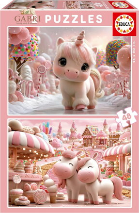 EDUCA Puzzle Sladcí jednorožci 2x48 dílků