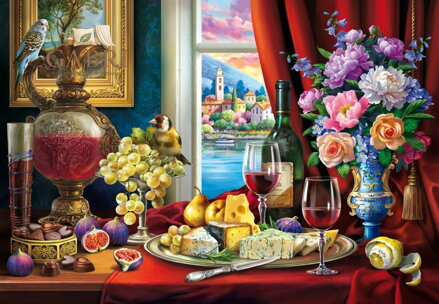 BLUEBIRD Puzzle Zátiší a víno 1000 dílků