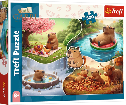 TREFL Puzzle Čtyři roční období s kapybarami 300 dílků
