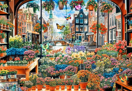 GRAFIKA Art Collection: Puzzle Květinové tajemství Amsterdamu 1000 dílků