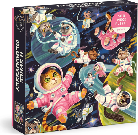 GALISON Čtvercové puzzle Vesmírná kočičí odysea 500 dílků