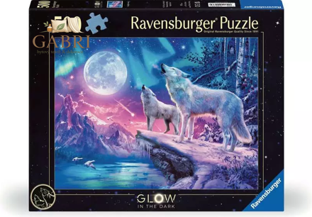 RAVENSBURGER Svítící puzzle Vyjící vlci za soumraku 500 dílků