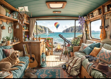 BLUEBIRD Puzzle Kempování u pobřeží 500 dílků