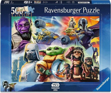 RAVENSBURGER Puzzle Star Wars: Mandalorian a Grogu 500 dílků