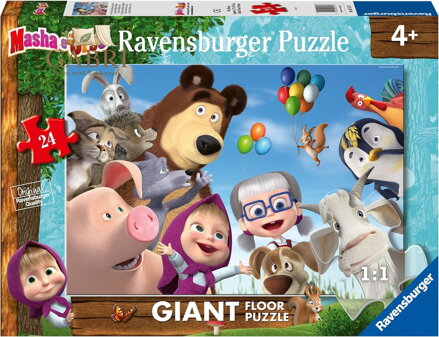 RAVENSBURGER Obrovské podlahové puzzle Máša a medvěd 24 dílků