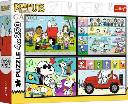 TREFL Puzzle Snoopyho dobrodružství 4x250 dílků