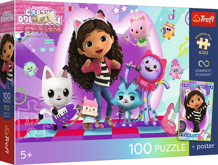 TREFL Puzzle Premium Plus Kids Gábinin kouzelný domek: Kočičí svět 100 dílků