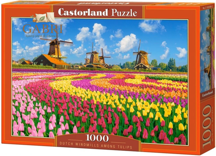 CASTORLAND Puzzle Holandské mlýny mezi tulipány 1000 dílků