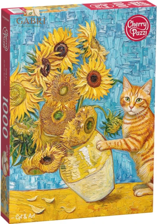CHERRY PAZZI Puzzle Kočka a umění 1000 dílků