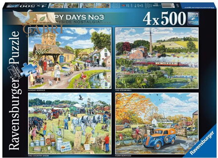 RAVENSBURGER Puzzle Happy Days č.3: Vzpomínky na venkov 4x500 dílků