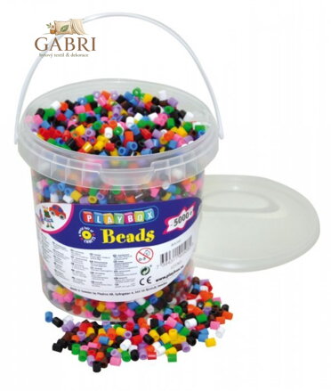 PLAYBOX Zažehlovací korálky v kbelíku - základní barvy 5000ks