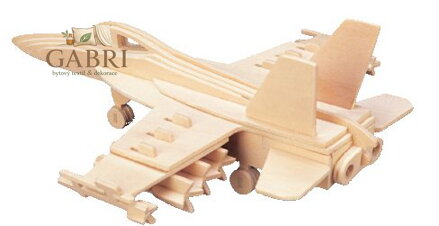 WOODEN TOY , WCK 3D puzzle Stíhačka F-18 Hornet