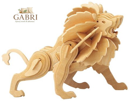 WOODEN TOY , WCK 3D puzzle Lev malý