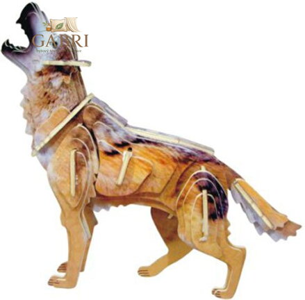 WOODEN TOY , WCK 3D puzzle Vlk barevný