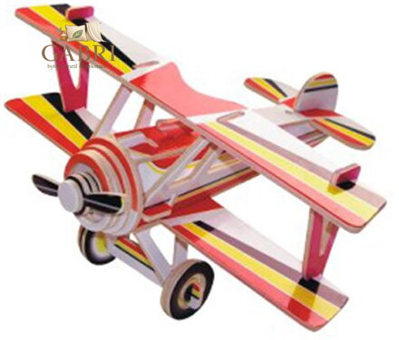 WOODEN TOY , WCK 3D puzzle Dvouplošník Nieuport barevný