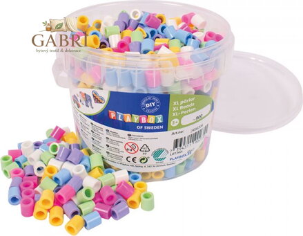 PLAYBOX Zažehlovací korálky v kbelíku XL - pastelové 900ks