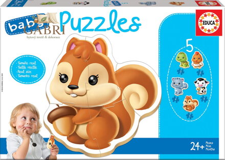 EDUCA Baby puzzle Zvířátka 5v1 (3-5 dílků)