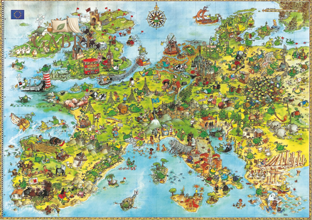 HEYE Puzzle Draci - Mapa Evropy 4000 dílků