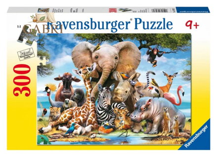 RAVENSBURGER Puzzle Kamarádi z Afriky 300 dílků