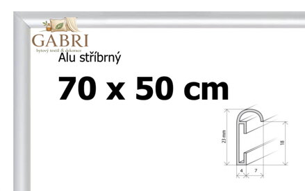 BFHM Hliníkový rám na puzzle 70x50cm - stříbrný