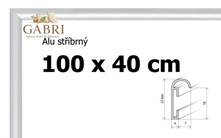 BFHM Hliníkový rám na puzzle 100x40cm - stříbrný