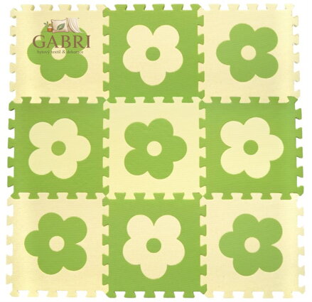 Pěnové BABY puzzle Zelené kytičky B (29,5x29,5)