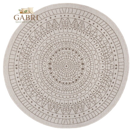 Kusový koberec Twin-Wendeteppiche 105475 Linen kruh – na ven i na doma