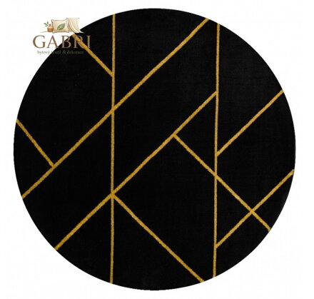 Kusový koberec Emerald geometric 1012 black and gold kruh