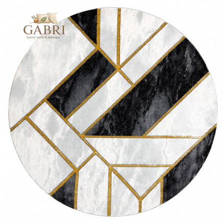Kusový koberec Emerald 1015 black and gold kruh