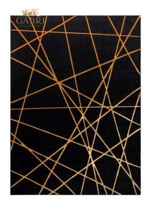 Kusový koberec Gloss 406C 86 geometric black/gold