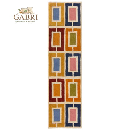 Ručně všívaný běhoun Illusion Retro Blocks Multi