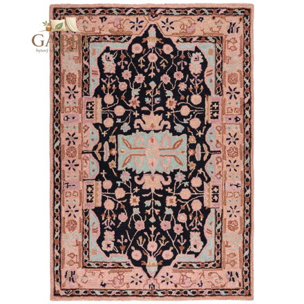 Kusový koberec Wool Loop Blossom Pink/Black