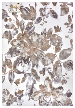 Kusový koberec Shine 105922 Floral White Grey Brown